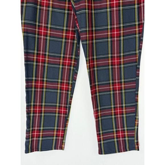 Urban Renewal Gray & Red Plaid High Waisted Straight Trousers Pants Size S - Picture 3 of 9